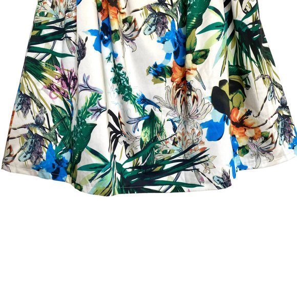 BANANA USA Retro Floral Tropical Hawaiian Full Skirt w/ Tulle‎ & Pockets Size L - Picture 9 of 11